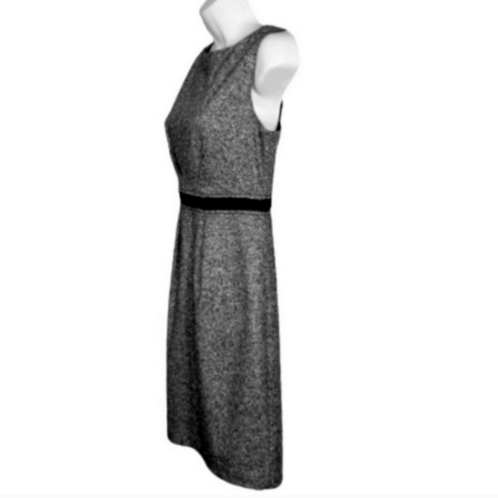 Ann Taylor Dress Loft Tweed Wool Silk Blend Belted Gray Size 2 - Picture 3 of 9